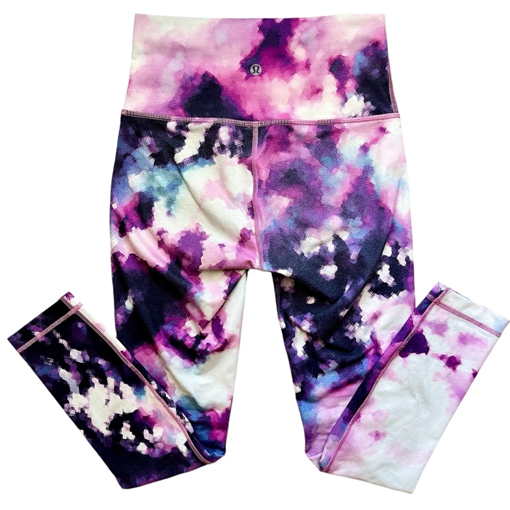Lululemon High Times Pant watercolor paint blooming pixel tie dye pink purple